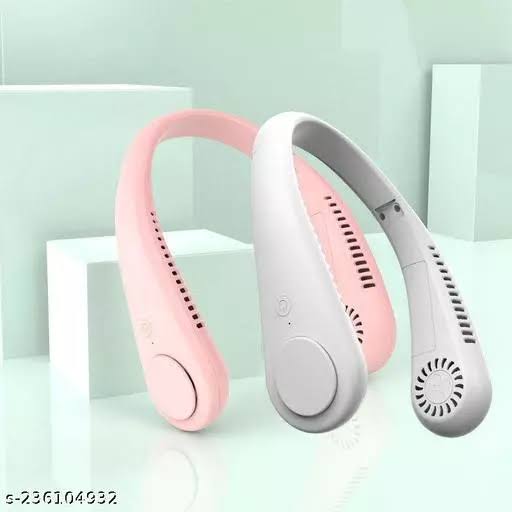 Portable neck hanging fan wearable with rechargeable battery